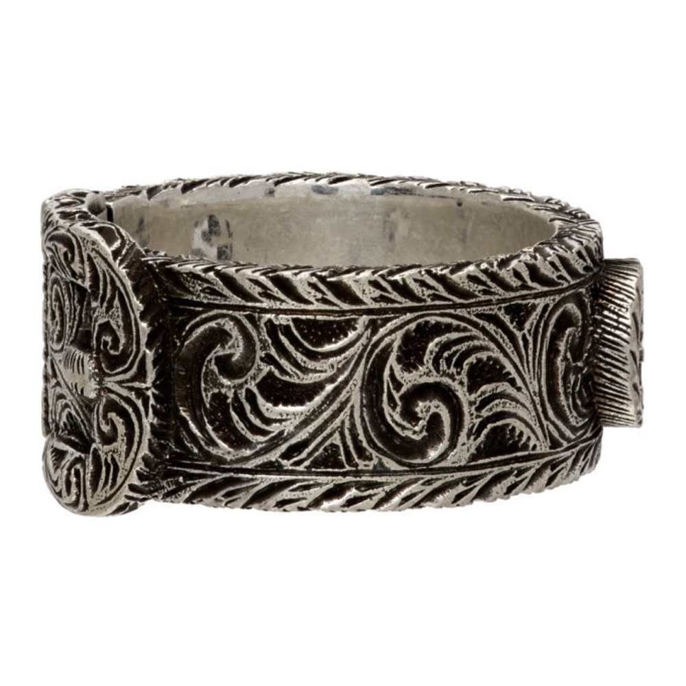 NIB Authentic Gucci Interlock Garden Ring Silver - Picture 3 of 4